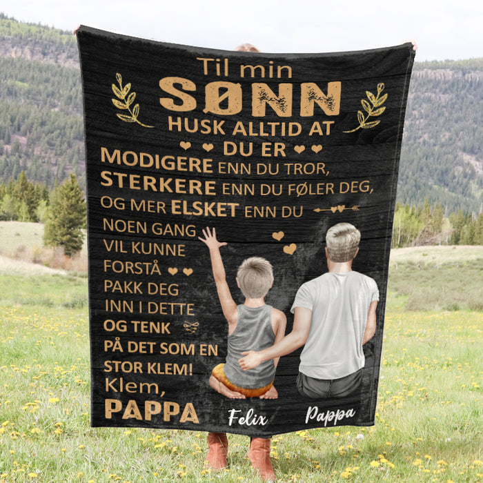 Du er mer elsket - Gave til sønn, datter - Personlig fleeceteppe/sherpateppe